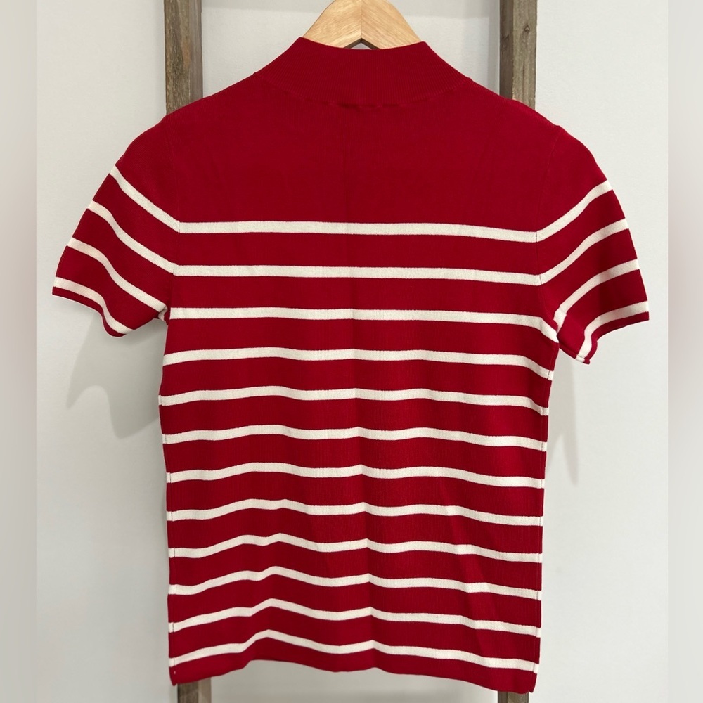 Talbots Mock Neck Sweater Short Sleeve Women’s Button Shoulder Size S NWT - Picture 6 of 10